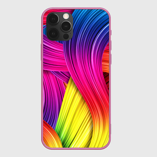 Чехол iPhone 12 Pro Max Абстракция цвета / 3D-Малиновый – фото 1