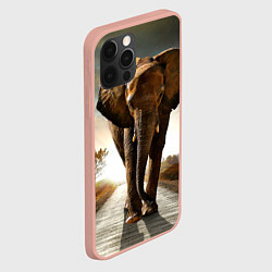 Чехол для iPhone 12 Pro Max Дикий слон, цвет: 3D-светло-розовый — фото 2