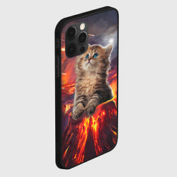 Чехол для iPhone 12 Pro Max Кот на вулкане, цвет: 3D-черный — фото 2