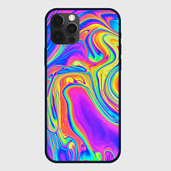 Чехол для iPhone 12 Pro Max Цветные разводы, цвет: 3D-черный