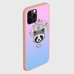 Чехол для iPhone 12 Pro Max Raccoon: Free Spirit, цвет: 3D-светло-розовый — фото 2