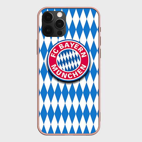 Чехол iPhone 12 Pro Max FC Bayern Munchen / 3D-Светло-розовый – фото 1