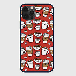 Чехол iPhone 12 Pro Max Веселые чашки кофе
