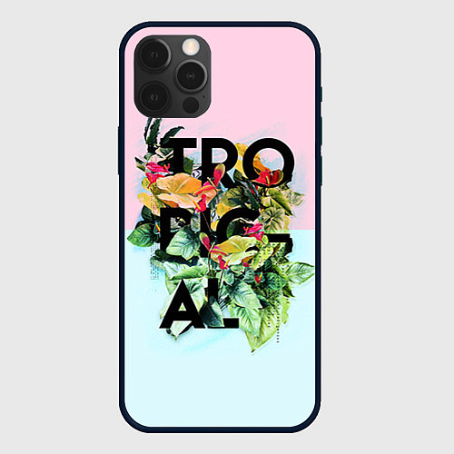 Чехол iPhone 12 Pro Max Tropical Art / 3D-Черный – фото 1