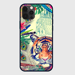 Чехол для iPhone 12 Pro Max Индийский тигр, цвет: 3D-черный