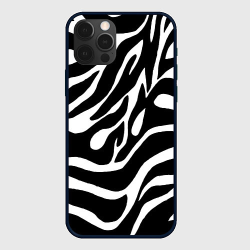 Чехол iPhone 12 Pro Max Зебра / 3D-Черный – фото 1