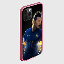 Чехол для iPhone 12 Pro Max Neymar: Brasil Team, цвет: 3D-малиновый — фото 2