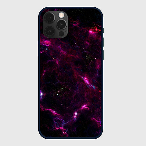Чехол iPhone 12 Pro Космос / 3D-Черный – фото 1