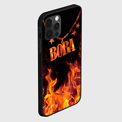 Чехол для iPhone 12 Pro Вова - кулон на цепи в огне, цвет: 3D-черный — фото 2