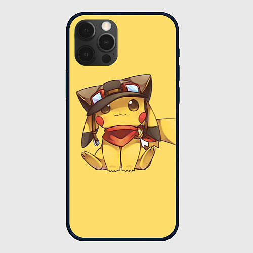 Чехол iPhone 12 Pro Pikachu / 3D-Черный – фото 1