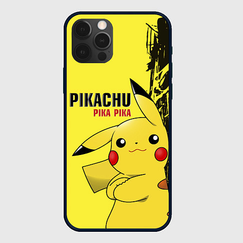 Чехол iPhone 12 Pro Pikachu Pika Pika / 3D-Черный – фото 1