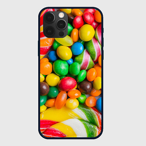 Чехол iPhone 12 Pro Сладкие конфетки / 3D-Черный – фото 1
