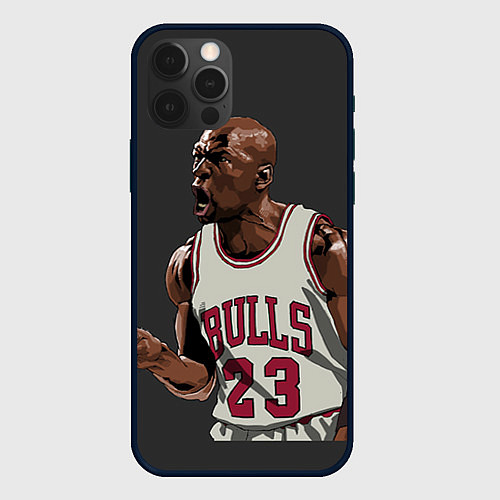 Чехол iPhone 12 Pro Bulls 23: Jordan / 3D-Черный – фото 1