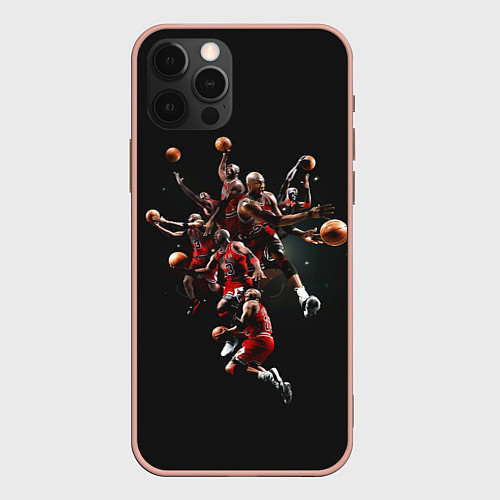 Чехол iPhone 12 Pro Michael Jordan Style / 3D-Светло-розовый – фото 1