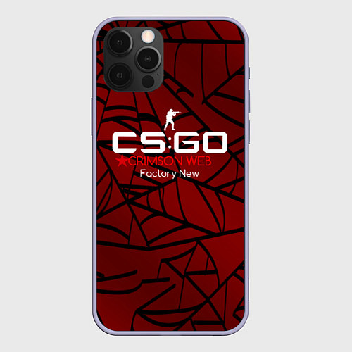 Чехол iPhone 12 Pro Cs:go - Crimson Web Style Factory New Кровавая пау / 3D-Светло-сиреневый – фото 1