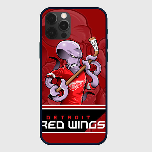 Чехол iPhone 12 Pro Detroit Red Wings / 3D-Черный – фото 1