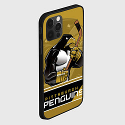 Чехол для iPhone 12 Pro Pittsburgh Penguins, цвет: 3D-черный — фото 2