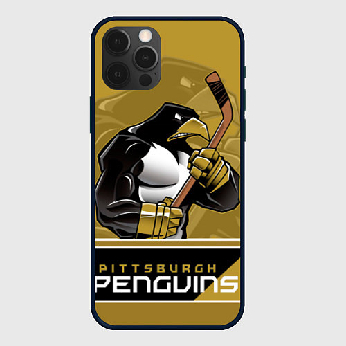 Чехол iPhone 12 Pro Pittsburgh Penguins / 3D-Черный – фото 1