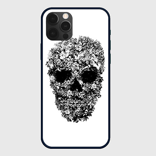 Чехол iPhone 12 Pro Череп / 3D-Черный – фото 1