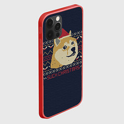 Чехол для iPhone 12 Pro Doge Such Christmas, цвет: 3D-красный — фото 2