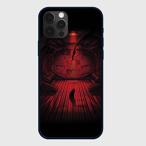 Чехол iPhone 12 Pro Alien: Space Ship / 3D-Черный – фото 1