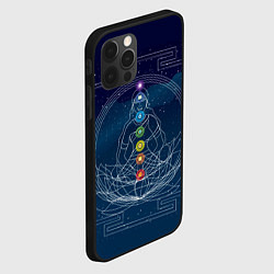 Чехол для iPhone 12 Pro Йога мандала - энергетические зоны, цвет: 3D-черный — фото 2