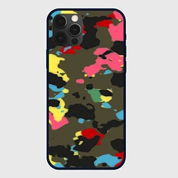 Чехол iPhone 12 Pro Цветной камуфляж