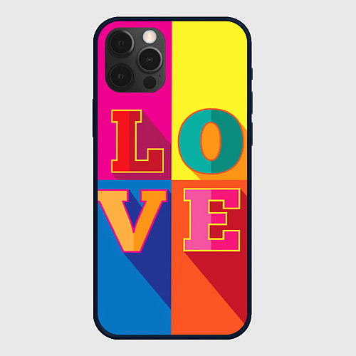 Чехол iPhone 12 Pro Love three-dimensional letters / 3D-Черный – фото 1