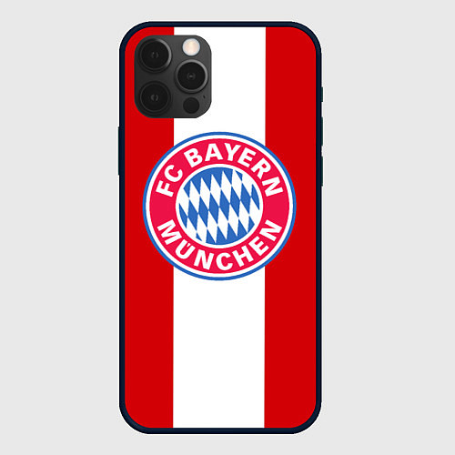 Чехол iPhone 12 Pro Bayern FC: Red line / 3D-Черный – фото 1