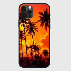 Чехол для iPhone 12 Pro Таиланд - пальмы на закате, цвет: 3D-черный
