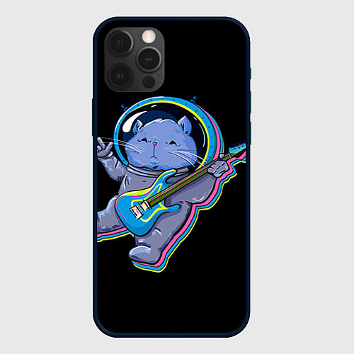 Чехол iPhone 12 Pro Космокот / 3D-Черный – фото 1
