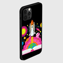 Чехол для iPhone 12 Pro Космос, цвет: 3D-черный — фото 2