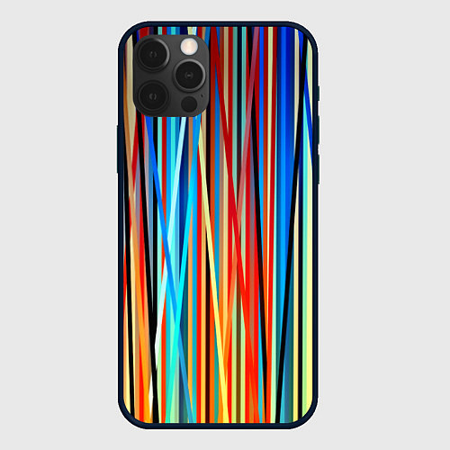 Чехол iPhone 12 Pro Colored stripes / 3D-Черный – фото 1