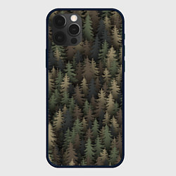 Чехол для iPhone 12 Pro Лесной камуфляж, цвет: 3D-черный