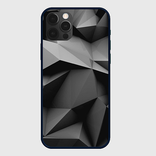 Чехол iPhone 12 Pro Gray abstraction / 3D-Черный – фото 1