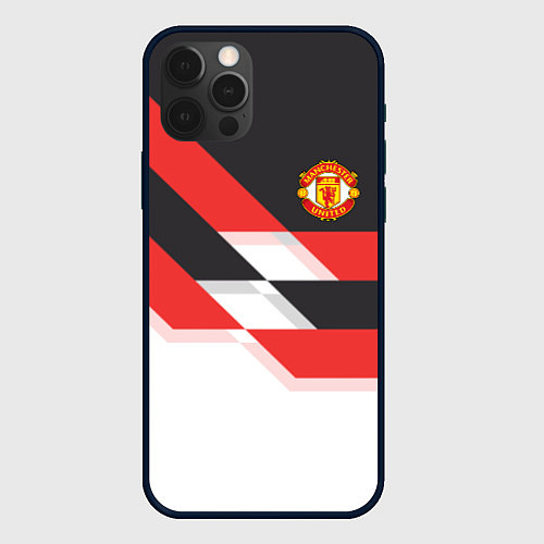 Чехол iPhone 12 Pro Manchester United: Stipe / 3D-Черный – фото 1