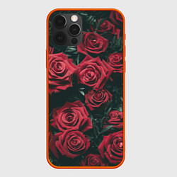 Чехол для iPhone 12 Pro Бархатные розы, цвет: 3D-красный