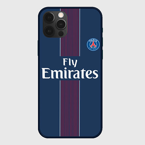 Чехол iPhone 12 Pro PSG FC: Blue / 3D-Черный – фото 1