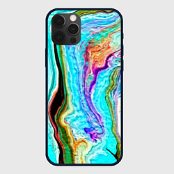 Чехол для iPhone 12 Pro Цветные разводы, цвет: 3D-черный