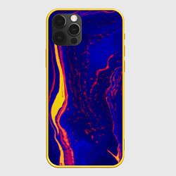 Чехол для iPhone 12 Pro Ультрафиолетовые разводы, цвет: 3D-желтый