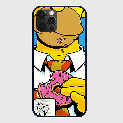 Чехол iPhone 12 Pro Homer with donut / 3D-Черный – фото 1