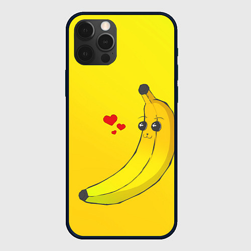Чехол iPhone 12 Pro Just Banana (Yellow) / 3D-Черный – фото 1