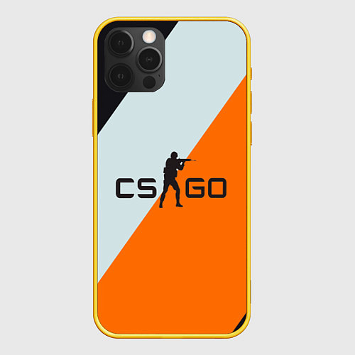 Чехол iPhone 12 Pro CS:GO Asiimov Lines / 3D-Желтый – фото 1