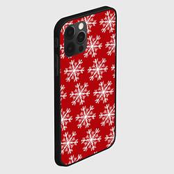 Чехол для iPhone 12 Pro Новогодние Снежинки, цвет: 3D-черный — фото 2