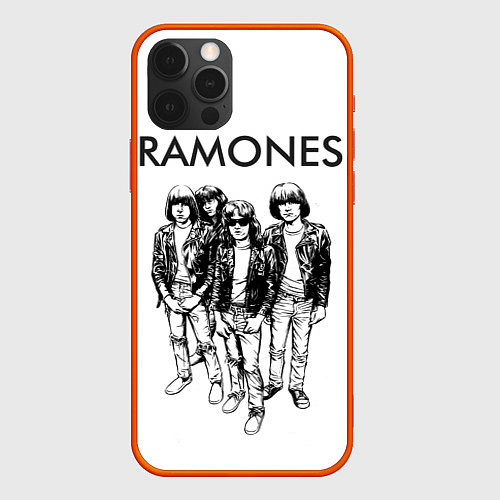 Чехол iPhone 12 Pro Ramones Party / 3D-Красный – фото 1