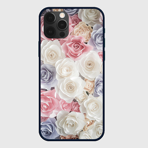 Чехол iPhone 12 Pro Букет из роз / 3D-Черный – фото 1