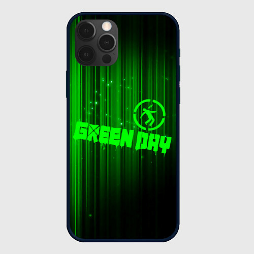 Чехол iPhone 12 Pro Green Day лучи / 3D-Черный – фото 1