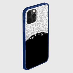 Чехол для iPhone 12 Pro Флористика, цвет: 3D-тёмно-синий — фото 2
