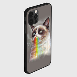 Чехол для iPhone 12 Pro Grumpy Cat, цвет: 3D-черный — фото 2