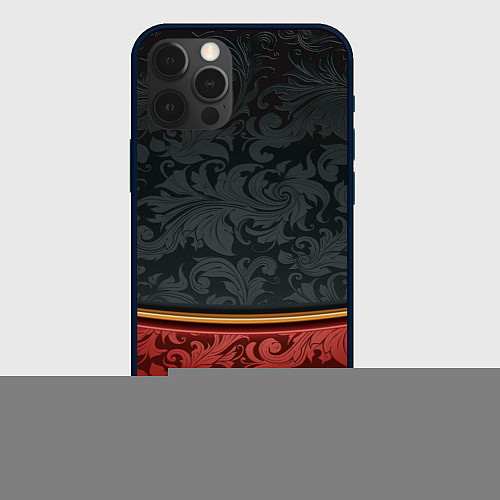Чехол iPhone 12 Pro Узоры Black and Red / 3D-Черный – фото 1